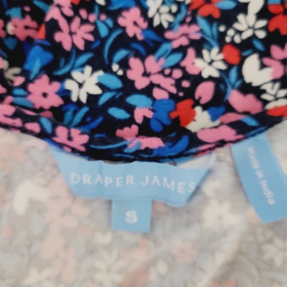 Draper James Midi Dress S Blue Multicolor Stretch Knit A-Line Short Sleeve Midi - Picture 5 of 7